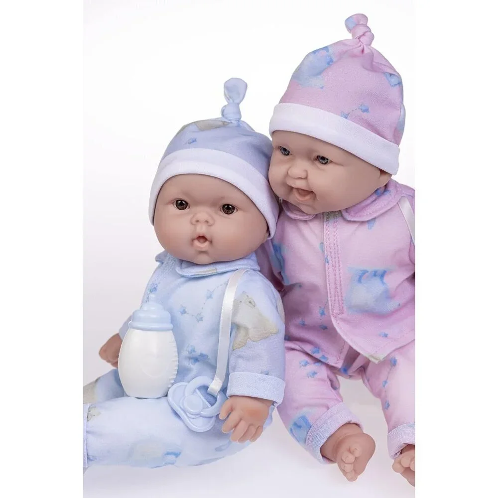 🆕12Inch Caucasian Twins Newborn Dolls with Soft Cloth Body Pink and Blue Twins